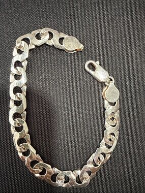 Mexican Sterling Silver 925 Link Bracelet - Silver men Jewelry